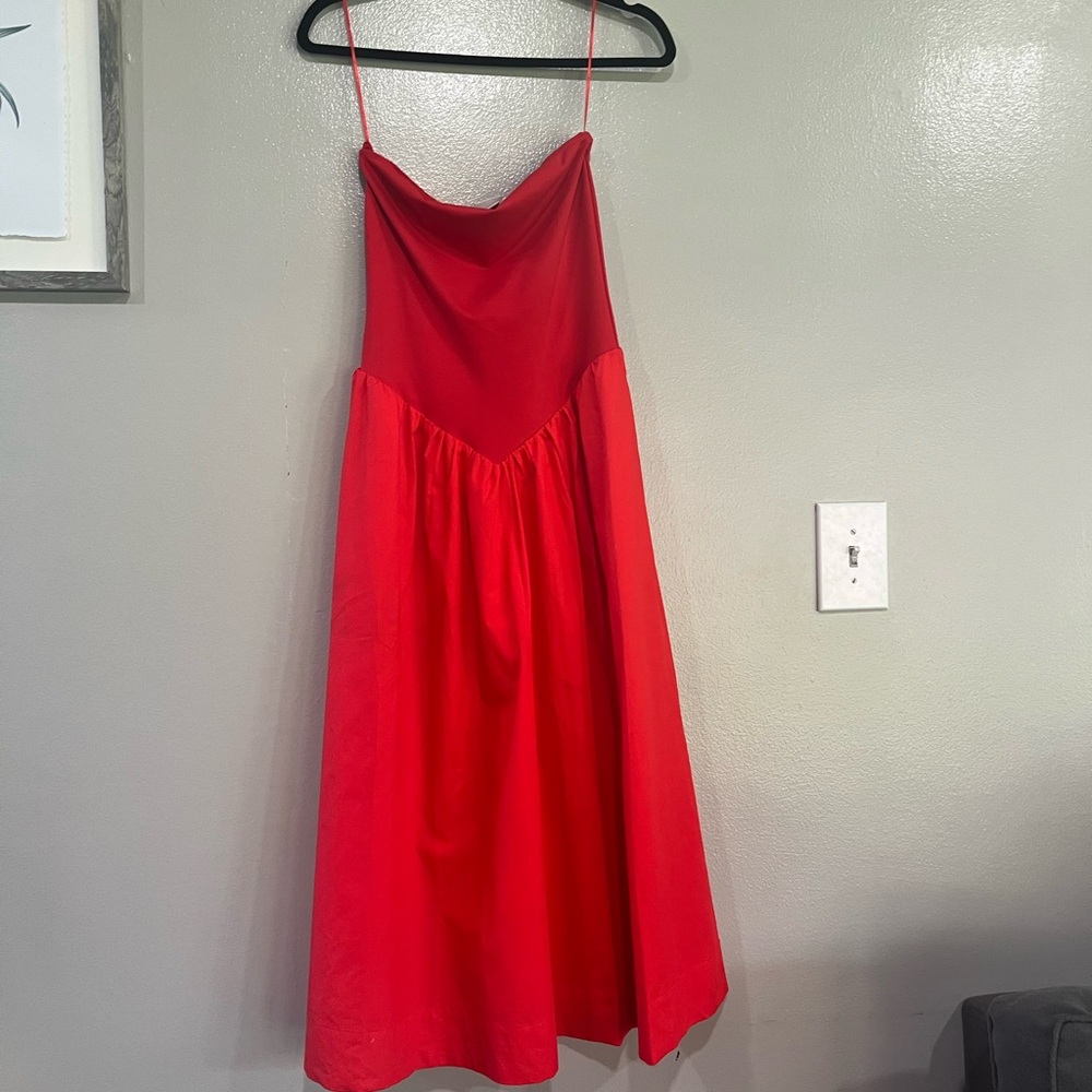 Women’s Tube Knit Maxi Dress     Red Geranium.  XS. - Picture 5 of 8